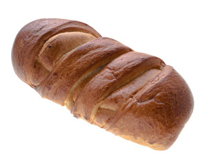 Ruddy bun, confection, on a white background in isolation