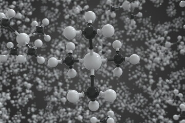 Tetramethylsilane molecule made with balls, scientific molecular model. Chemical 3d rendering