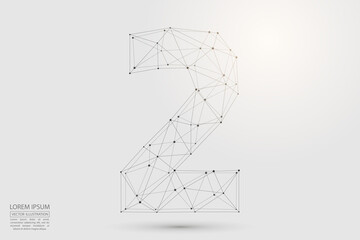 Abstract number two, figure 2, consisting of triangles, circles, spots of decay, stars. Vector eps 10.