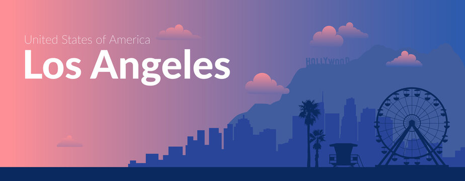 Los Angeles, USA famous city scape background.