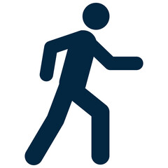 Pedestrian symbol for map and navigation application simple line icon isolated on white background. Pedestrian crossing road sign.