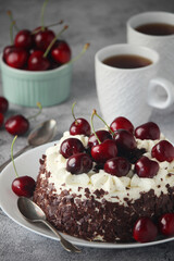 A traditional German chocolate and cherry cake Schwarzwald