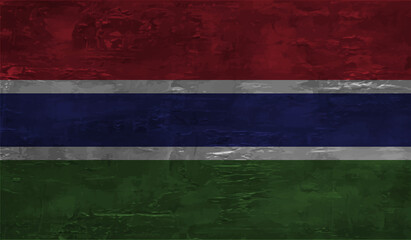 Gambia grunge flag. Vector illustration.