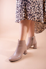 woman shoes winter studio fashion modern model