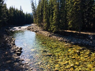 Scenic Jasper National Park with perfect blue skies