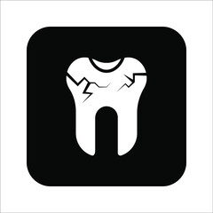 Collection of tooth icon in flat design. Color editable on white background