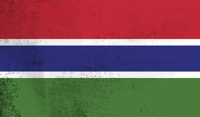 Gambia grunge flag. Vector illustration.