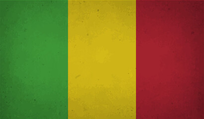 Guinea national flag created in grunge style