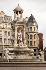 Fototapeta na wymiar Place des Jacobins fountain - 2nd arrondissement of Lyon