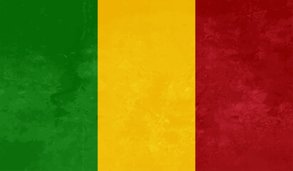 Guinea national flag created in grunge style
