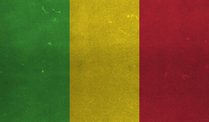 Guinea national flag created in grunge style