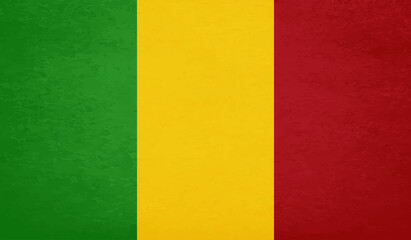 Guinea national flag created in grunge style