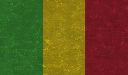 Obraz premium Guinea national flag created in grunge style
