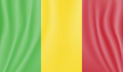 Naklejka premium Guinea national flag created in grunge style