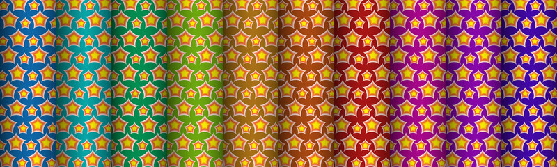 Colorful Trendy Seamless Pattern Collection 9.  Fashion design bright style textures series.