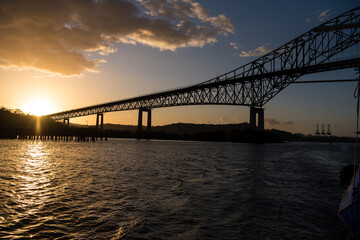 Fototapeta na wymiar Bridge of the Americas, Panama City. Panama Canal