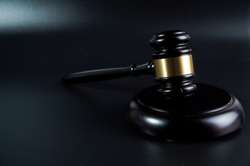 judge on the black background. concept