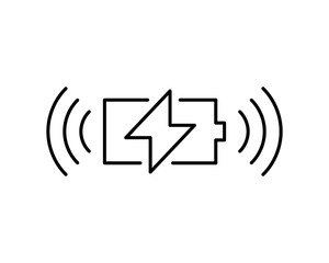 wireless charging icon. Trendy modern flat linear vector wireless charging icon on white background from thin line Artificial Intelligence, Future Technology collection, outline vector illustration