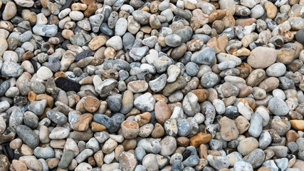 Close up of a pebble pile