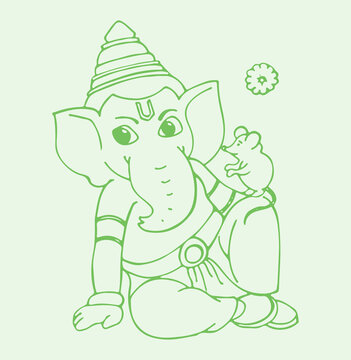 Ganpati Bappa Drawing by Trilok Singh - Pixels-saigonsouth.com.vn