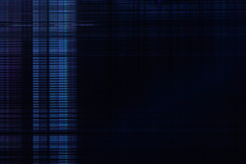 dark abstract digital background: damaged screen matrix with interference of monitor and camera matrices