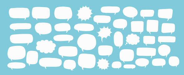 Set of talk speech bubbles and think for dialog words or message. Design elements