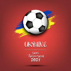 Soccer ball on the flag of Ukraine