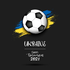 Soccer ball on the flag of Ukraine