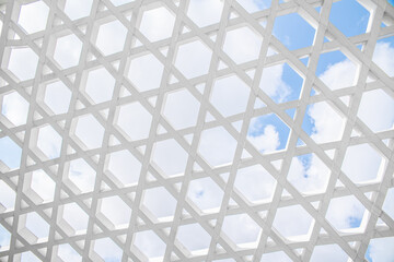 White honeycomb nest hollow building design background