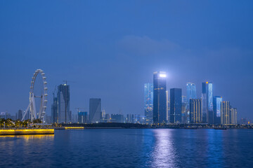 Obraz premium Night view of Binhai Cultural Park, Shenzhen, China