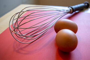 whisk and eggs