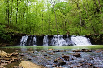 Beautiful mountain waterfall in the Ozarks. 