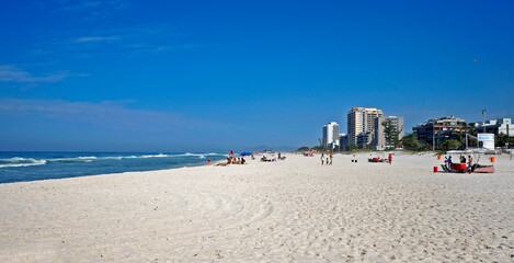 People enjoying the day at Barra da Tijuca Beach
