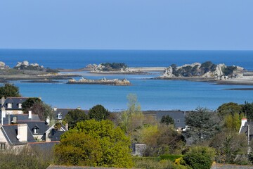 Fototapeta premium Beautiful seascape at Bugueles in Brittany. France