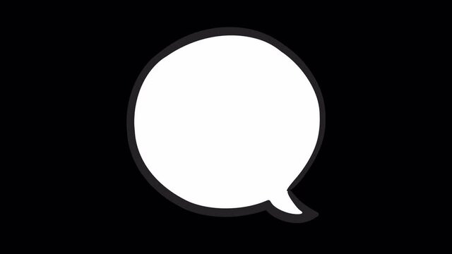 Cartoon style speech bubble with copy space moving on the transparent background.