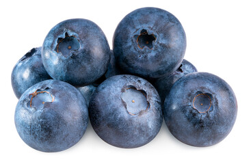 Blueberries fruit isolated on white background, Fresh Blueberry on White Background With clipping...