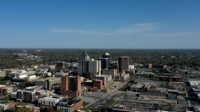 Hyperlapse Around Greensboro, NC Skyline On Sunny Morning