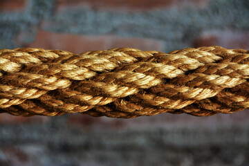 Closeup shot of a solid twisted cotton rope