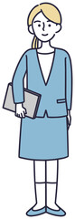 笑顔会社員女性　シンプルイラスト