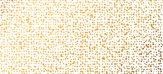 Abstract fashion polka dots background. White dotted pattern with golden gradient circles. Template design for invitation, poster, card, flyer, banner, textile, fabric