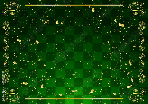 クラウンフレーム グリーングラデーションチェッカー背景 Wall Mural Kid A