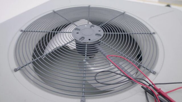 Fan on a HVAC or heating and air conditioning unit