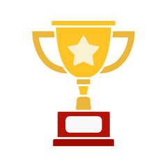 Winner trophy icon vector, symbol of victory event color editable on white background