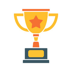 Winner trophy icon vector, symbol of victory event color editable on white background