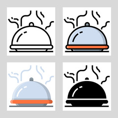 food dome icon vector design in filled, thin line, outline and flat style.