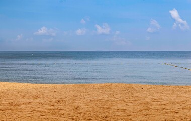 Fototapeta na wymiar Panorama of Clean beaches, sea water and blue sky