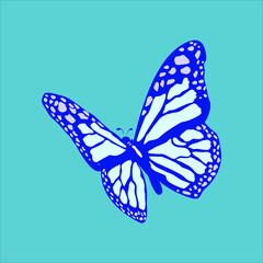 Butterfly Simple Vector Animal Design Element Flying Colorful Insect Flat Illustration 