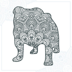 Animal Mandala. Vintage decorative elements. Oriental pattern, vector illustration.