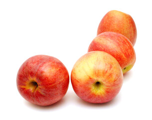 Fresh red apples isolated on white background 