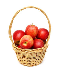 Fresh red apples isolated on white background 